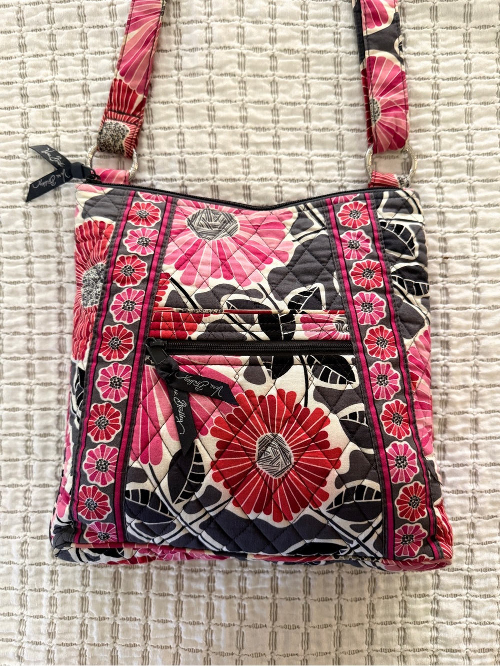 Vera Bradley Crossbody / Shoulder Bag – Pink Floral Quilted Cotton